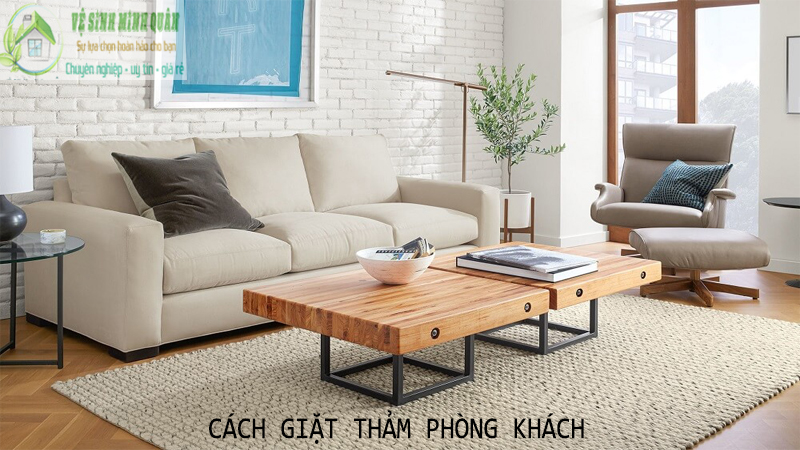 Cách giặt thảm phòng khách